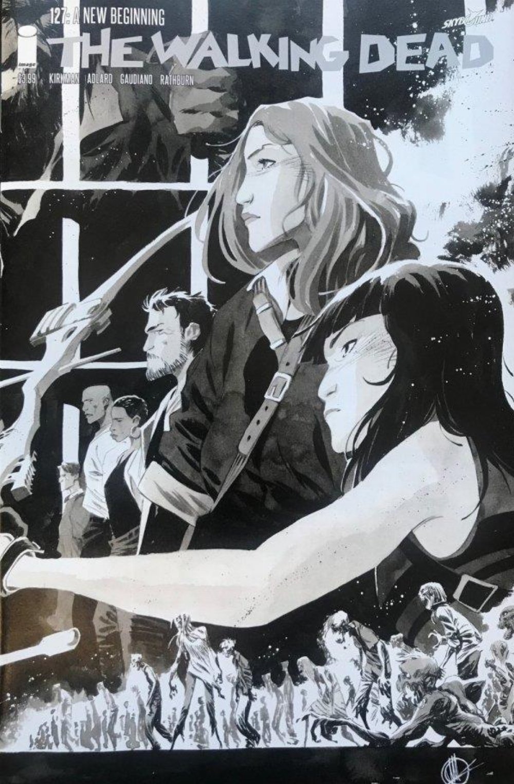Τεύχος Κόμικ The Walking Dead #127 15th Anniversary Blind Bag Scalera B&W Cover