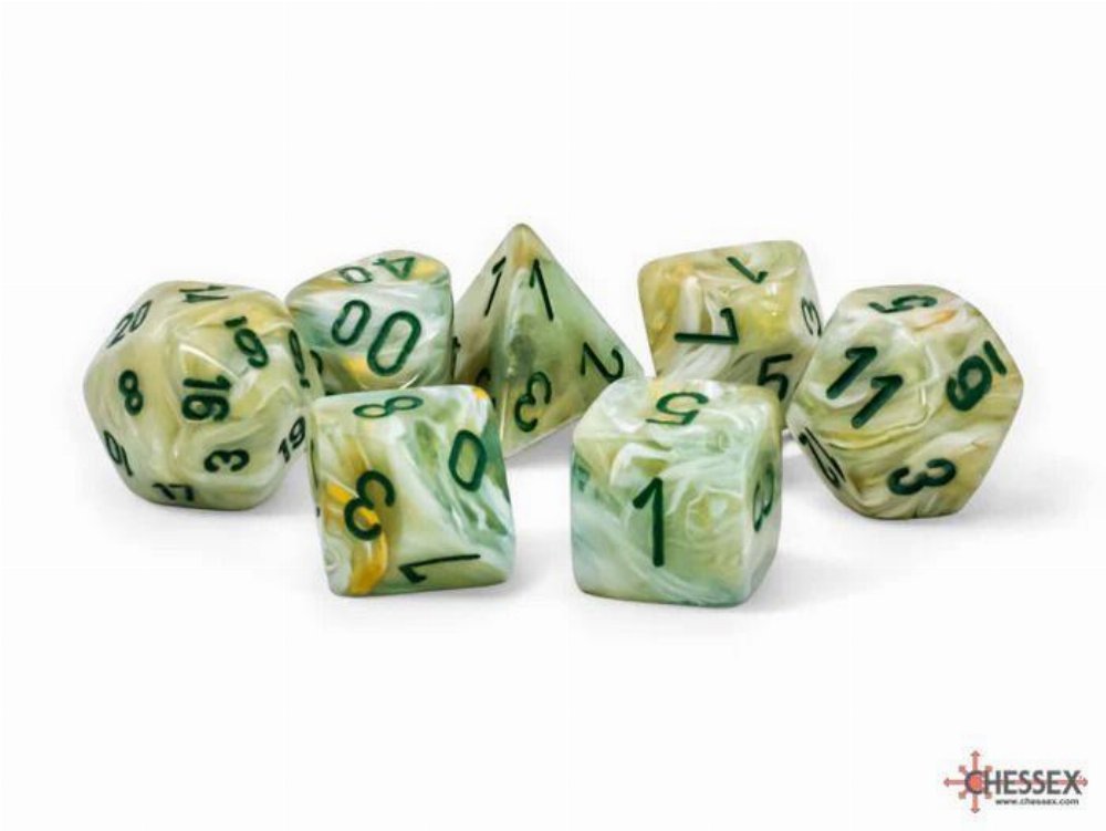Σετ Ζάρια – 7 Dice Set Festive Mega-Hedral Green with Dark Green