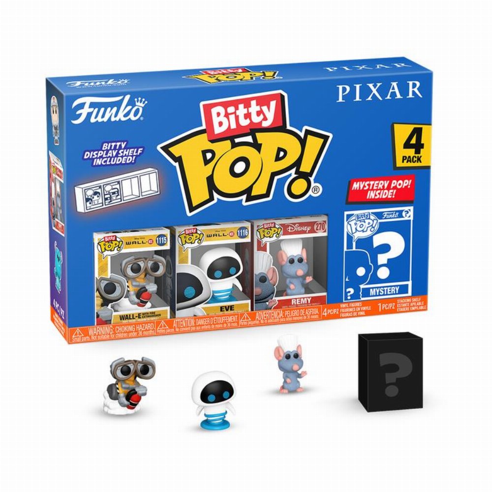 Funko Bitty POP! Disney Pixar – Wall-E, Eve, Remy & Chase Mystery 4-Pack Φιγούρες