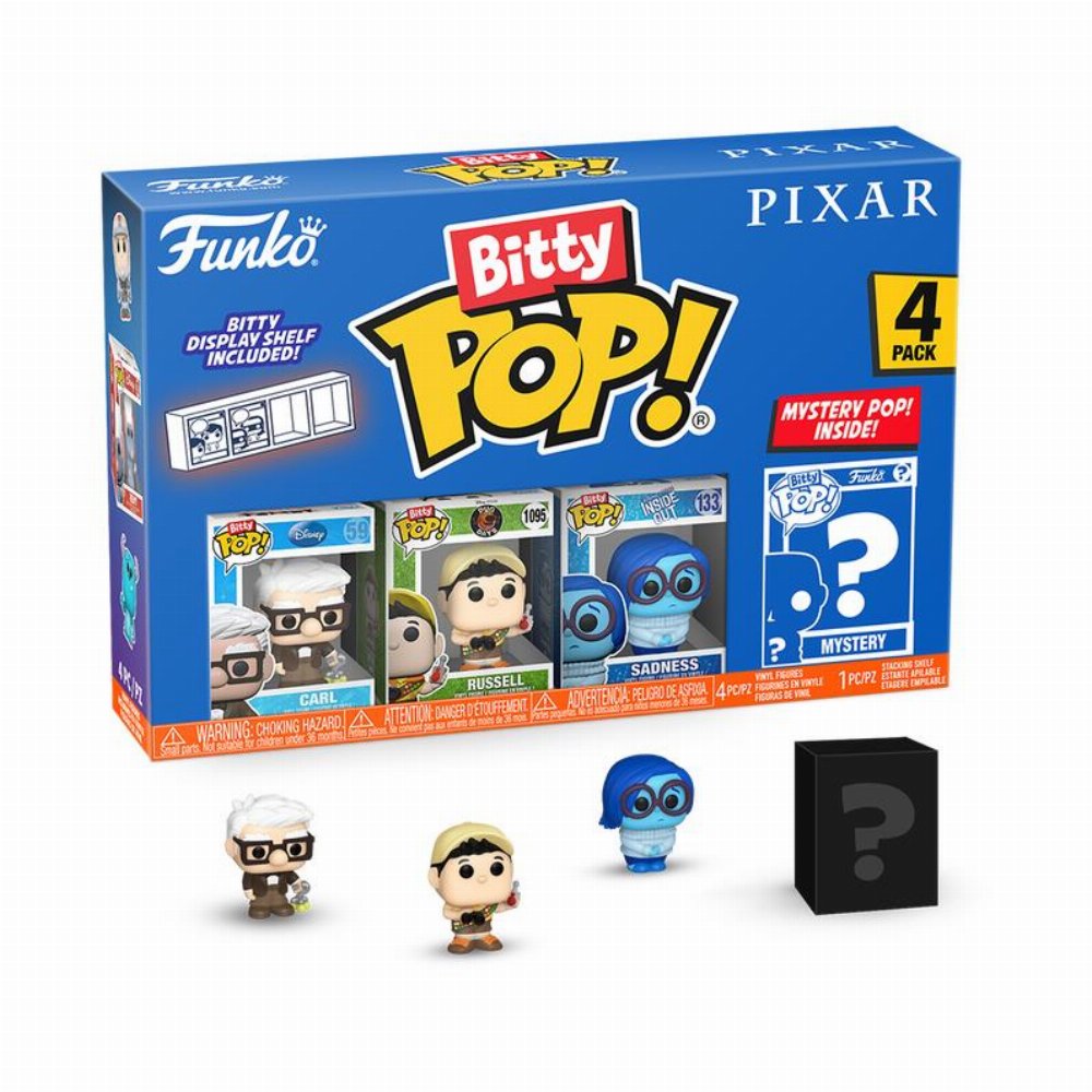 Funko Bitty POP! Disney Pixar – Carl, Russell, Sadness & Chase Mystery 4-Pack Φιγούρες