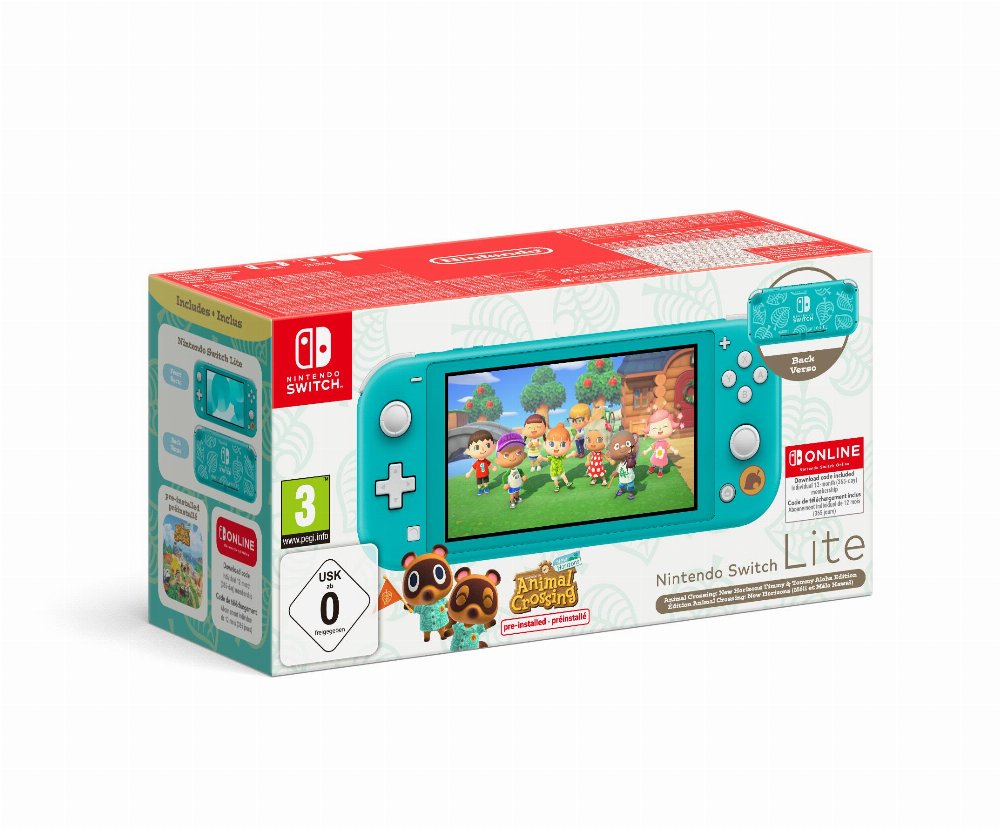 Nintendo Switch – Lite Model Animal Crossing: New Horizons Bundle (Turquoise Timmy Tommy Aloha Edition) Περιέχει 12 μήνες συνδρομή