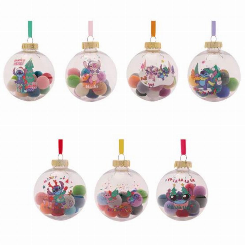 Disney – Lilo & Stitch Pom Poms Σετ Χριστουγεννιάτικα Στολίδια (7 τεμάχια)