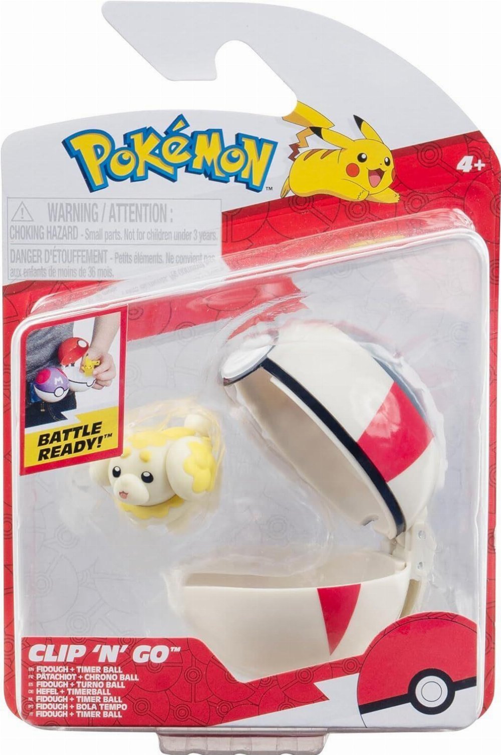 Pokemon Clip ‘N’ Go – Fidough with Timer Ball Φιγούρα (5cm)