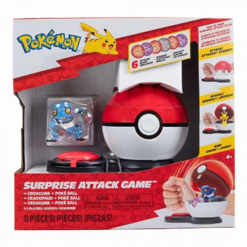 Pokemon: Surprise Attack Game – Croagunk with Poke Ball Φιγούρα