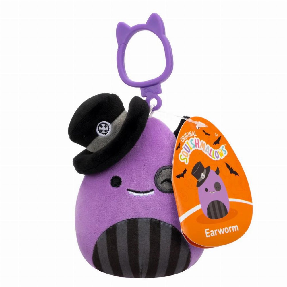 Λούτρινο Squishmallows – Halloween Earworm the Monster Clip-On Μπρελόκ