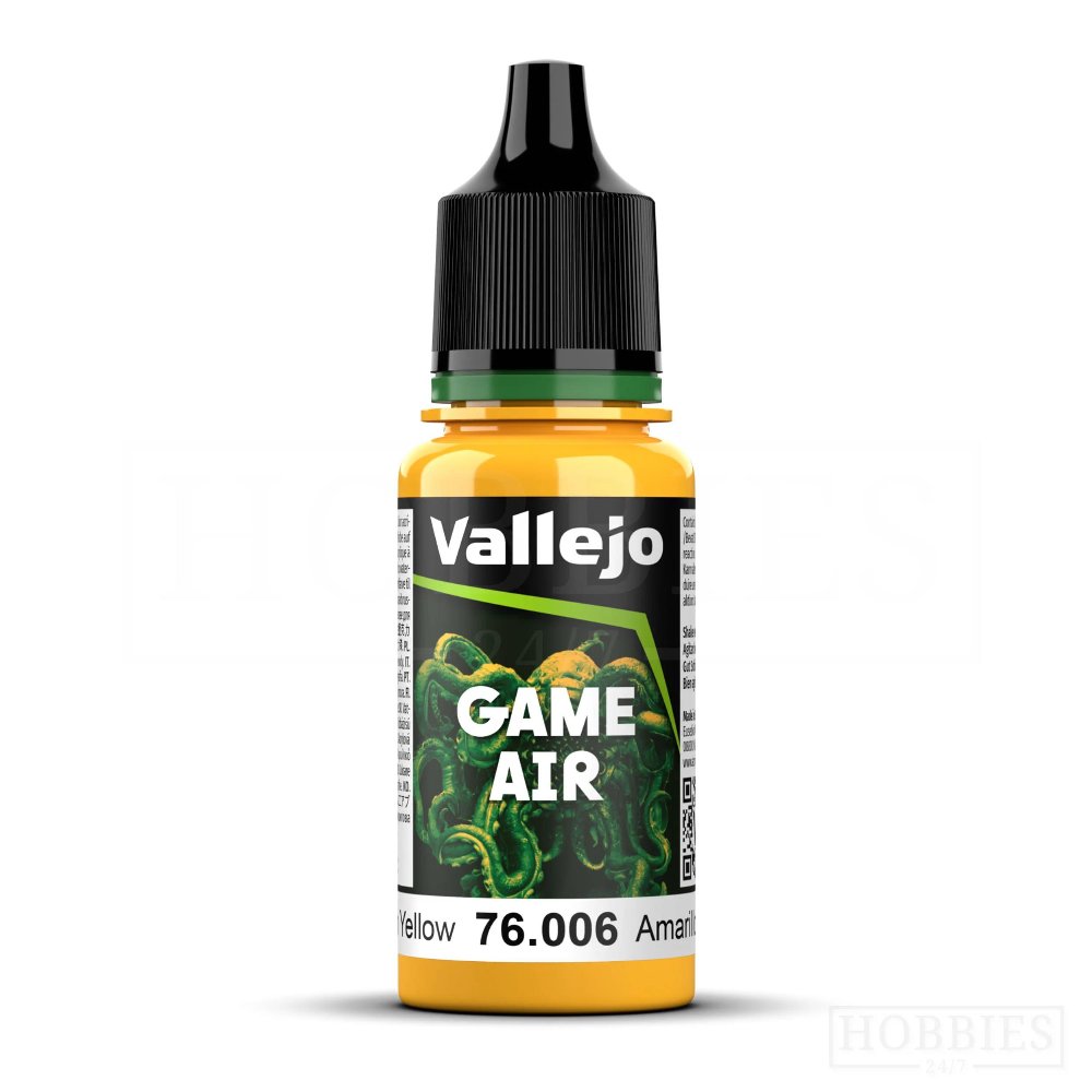 Vallejo Air Color – Sun Yellow Χρώμα Μοντελισμού (18ml)