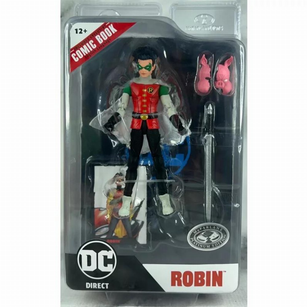 DC Comics: Page Punchers – Platinum Edition Robin (Damian Wayne) Φιγούρα Δράσης (18cm) Περιέχει Comic Βιβλίο