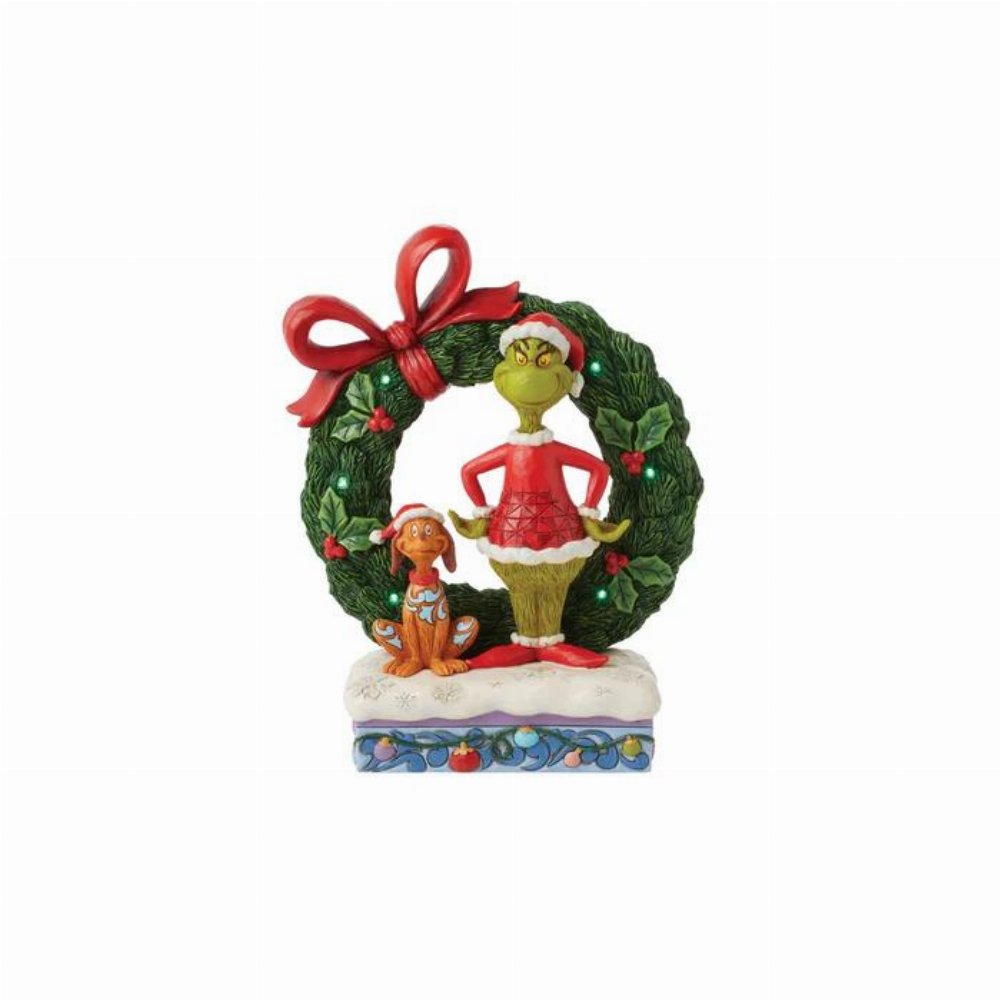 Grinch – Grinch & Max in Wreath by Jim Shore Φιγούρα Αγαλματίδιο (21cm)
