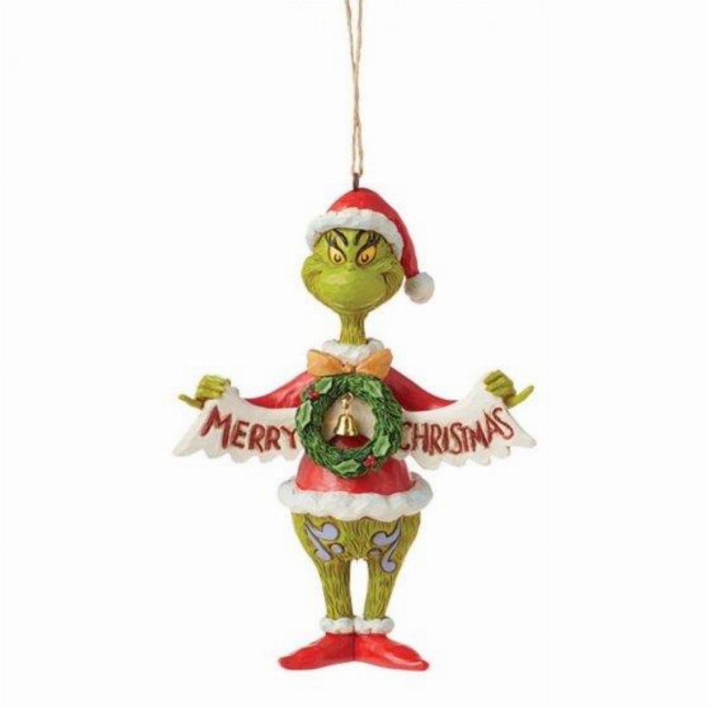 Grinch – The Grinch with Christmas Banner Χριστουγεννιάτικο Στολίδι