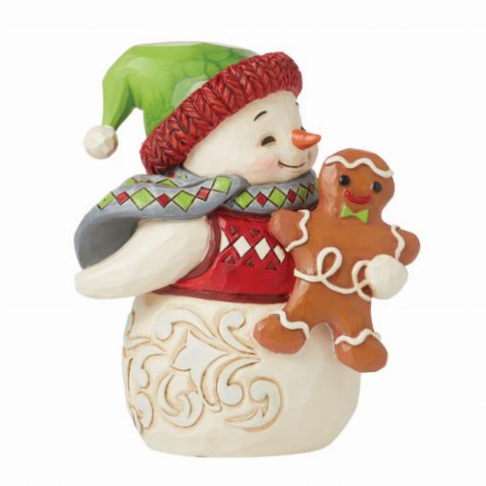 Christmas – Mini Snowman with Gingerbread Man by Jim Shore Φιγούρα Αγαλματίδιο (9cm)