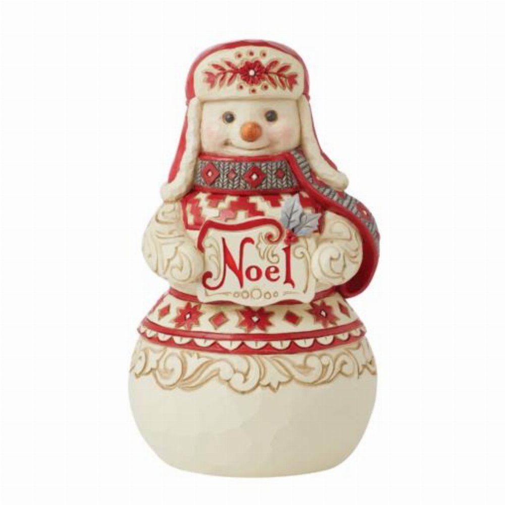 Christmas – Nordic Noel Snowman with Sign by Jim Shore Φιγούρα Αγαλματίδιο (17cm)