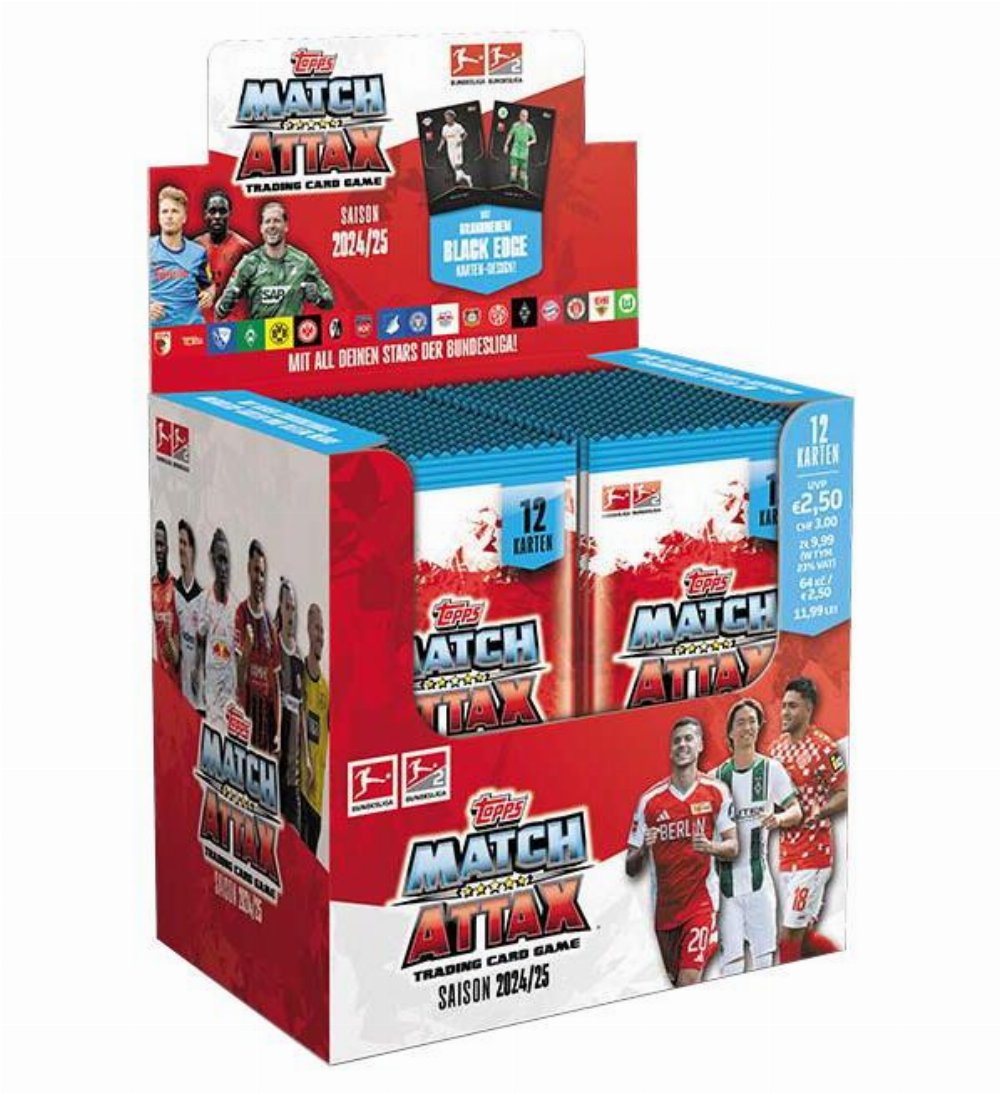 Topps – Match Attax Bundesliga 2024-25 Κάρτες Booster Display (36 Φακελάκια)