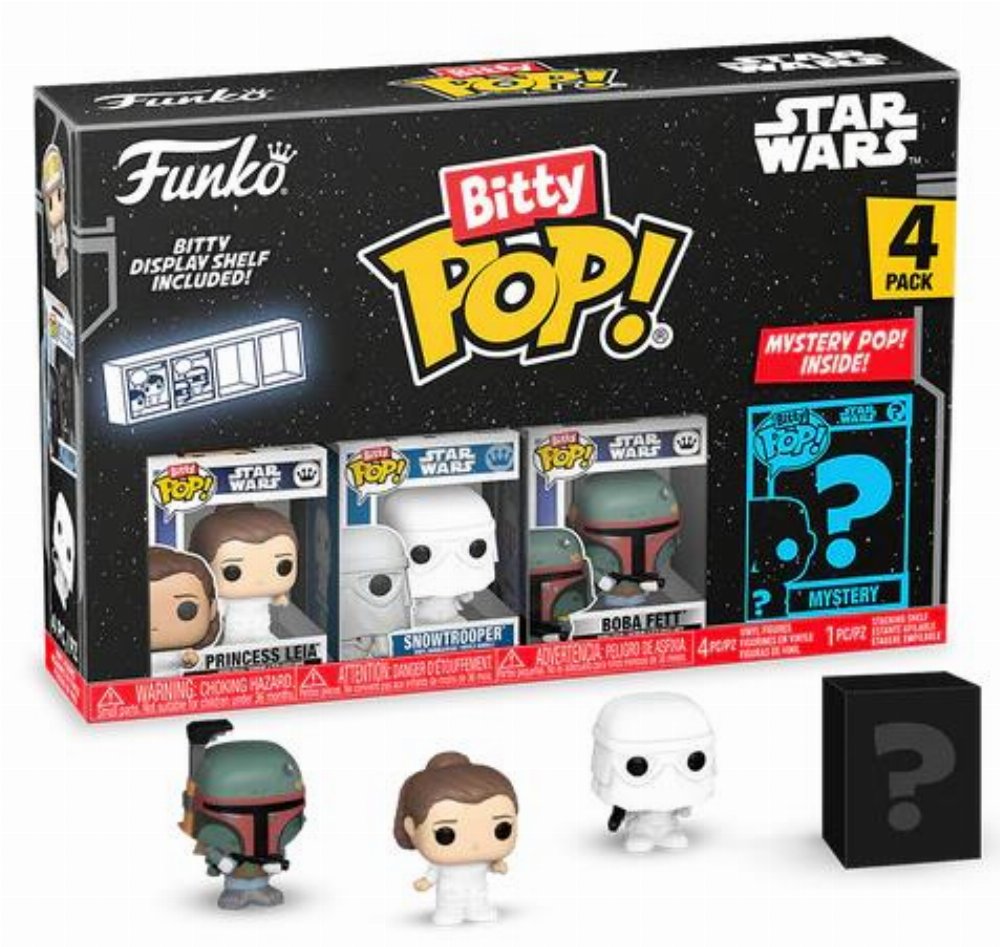 Funko Bitty POP! Star Wars – Princess Leia, Snowtrooper, Boba Fett & Chase Mystery 4-Pack Φιγούρες