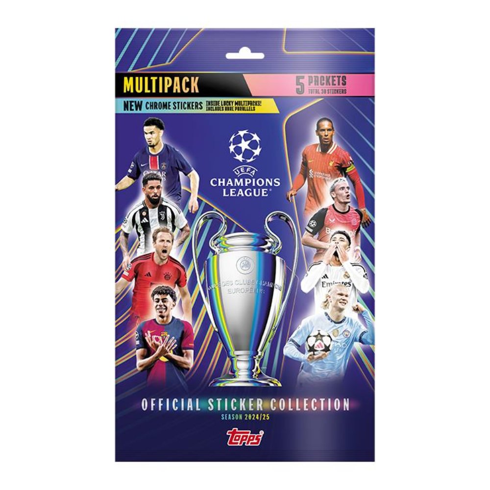 Topps – 2024-25 UEFA Champions League Αυτοκόλλητα Multipack (30 Αυτοκόλλητα)