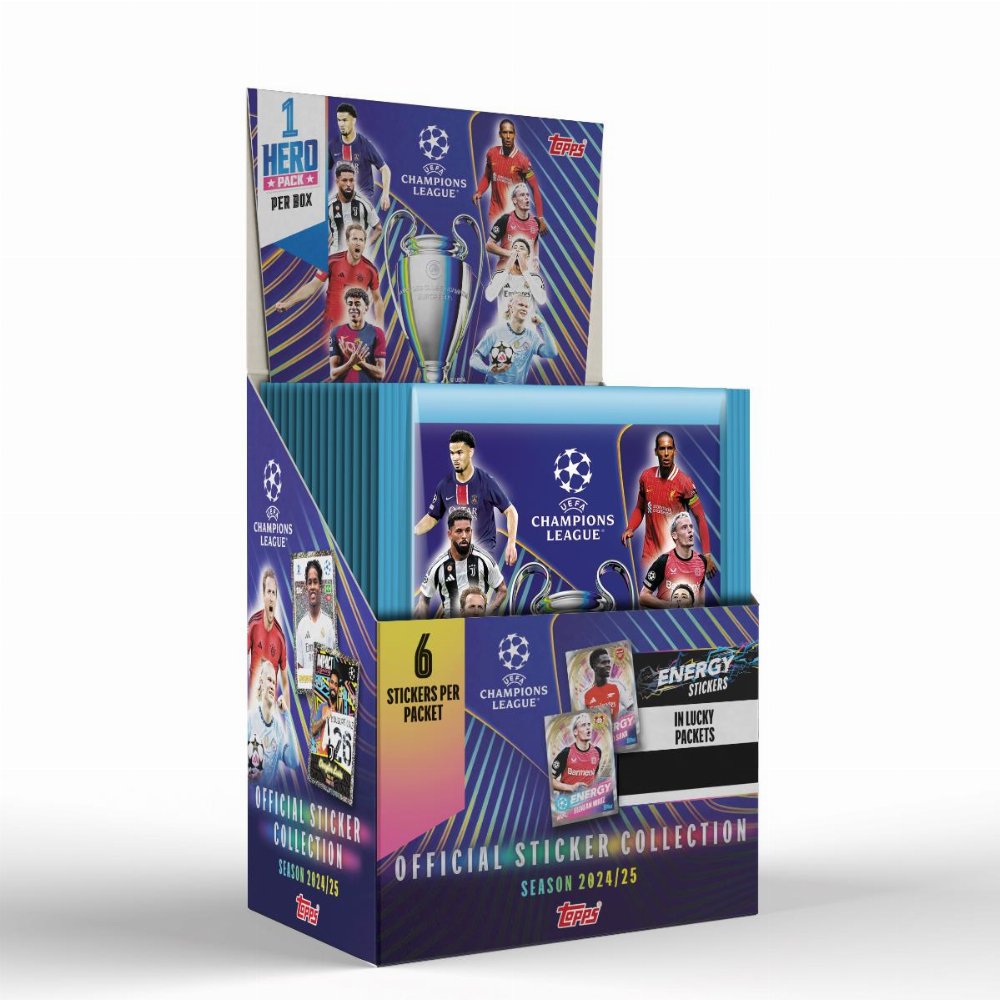 Topps – 2024-25 UEFA Champions League Αυτοκόλλητα Full Box (51 Φακελάκια)