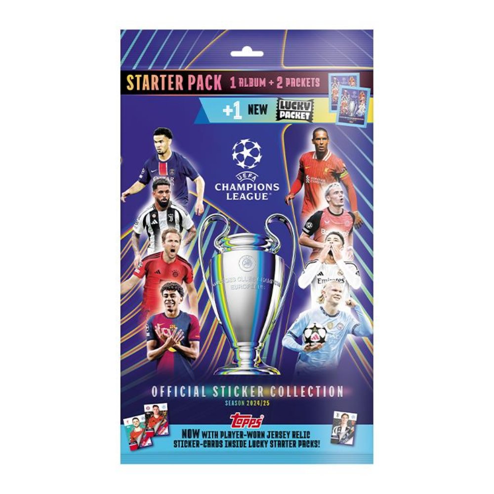 Topps – 2024-25 UEFA Champions League Αυτοκόλλητα Starter Pack (Άλμπουμ + 18 Αυτοκόλλητα)