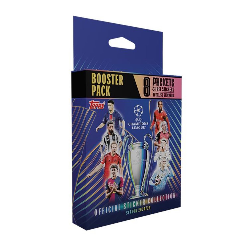 Topps – 2024-25 UEFA Champions League Αυτοκόλλητα Eco Pack (51 Αυτοκόλλητα)