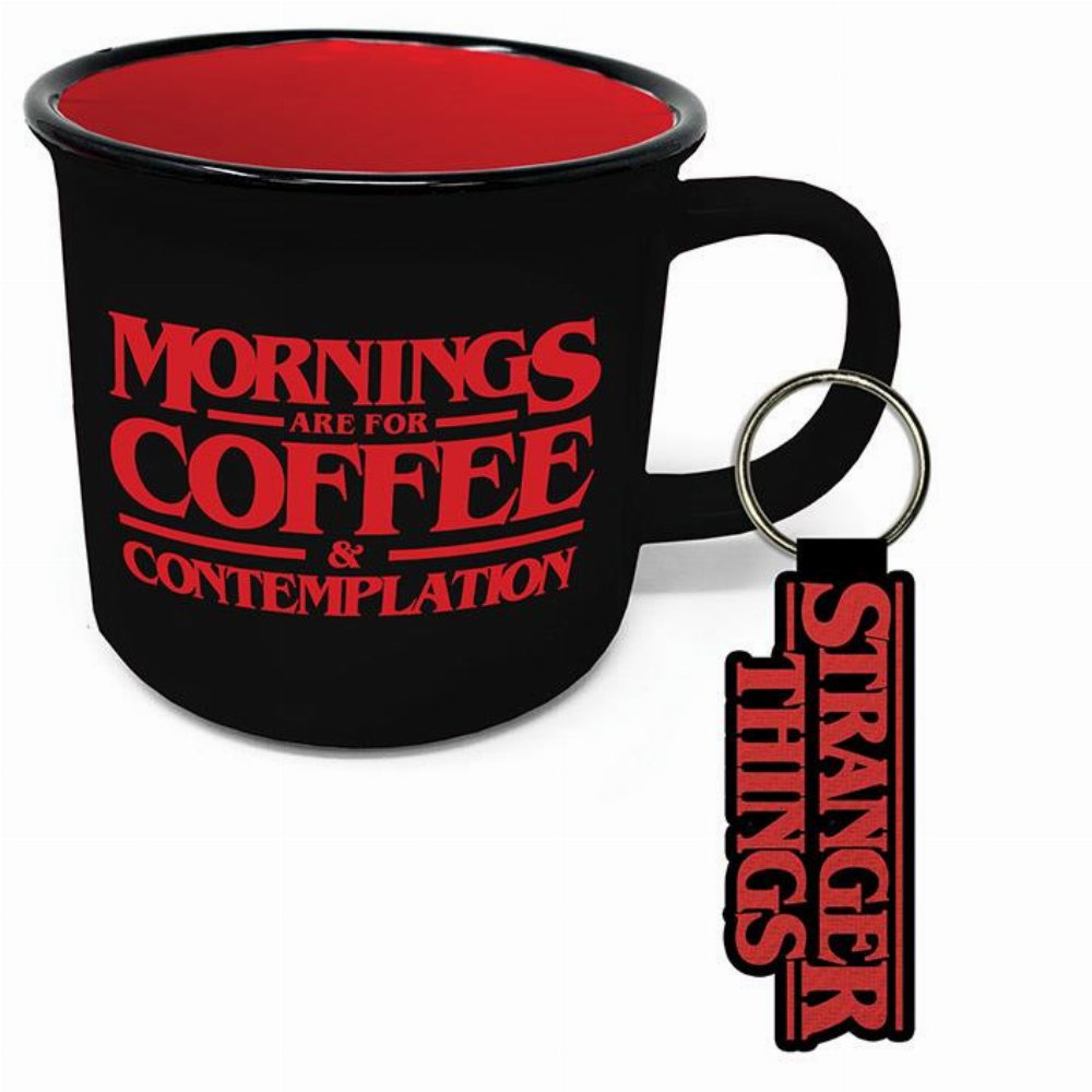 Stranger Things – Coffee and Contemplation Σετ Δώρου (Μεταλλική Κούπα, Μπρελόκ)