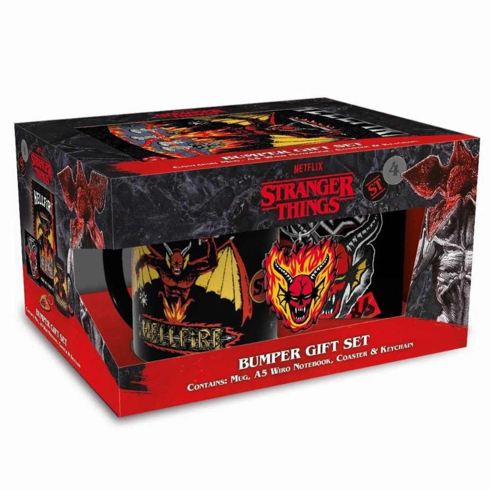 Stranger Things – Hellfire Club Σετ Δώρου (Κούπα, Σουβέρ, Μπρελόκ, Σημειωματάριο)