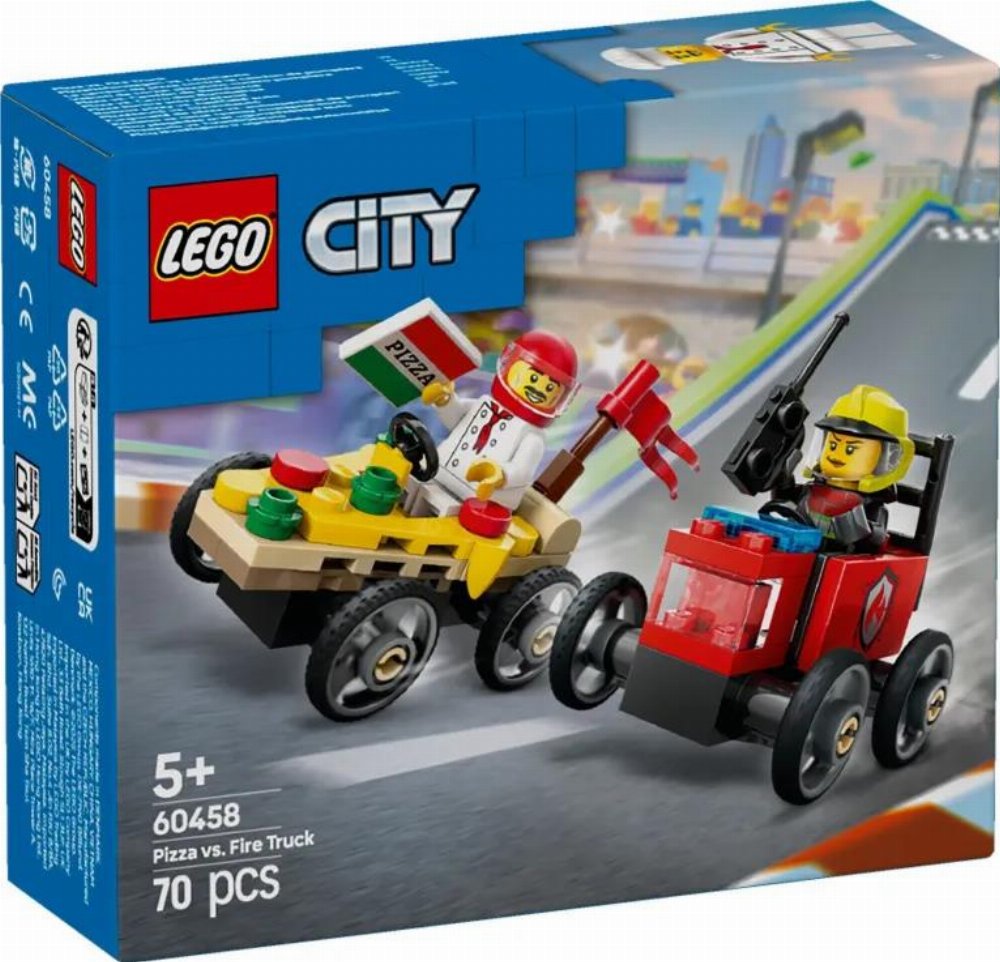 LEGO City – Pizza vs Fire Truck Race Car Pack (60458)