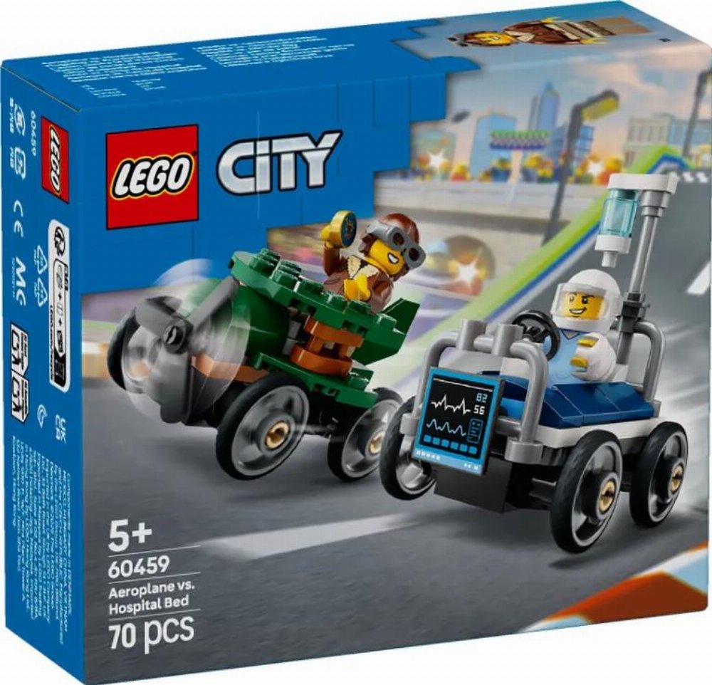 LEGO City – Airplane vs Hospital Bed Race Car Pack (60459)