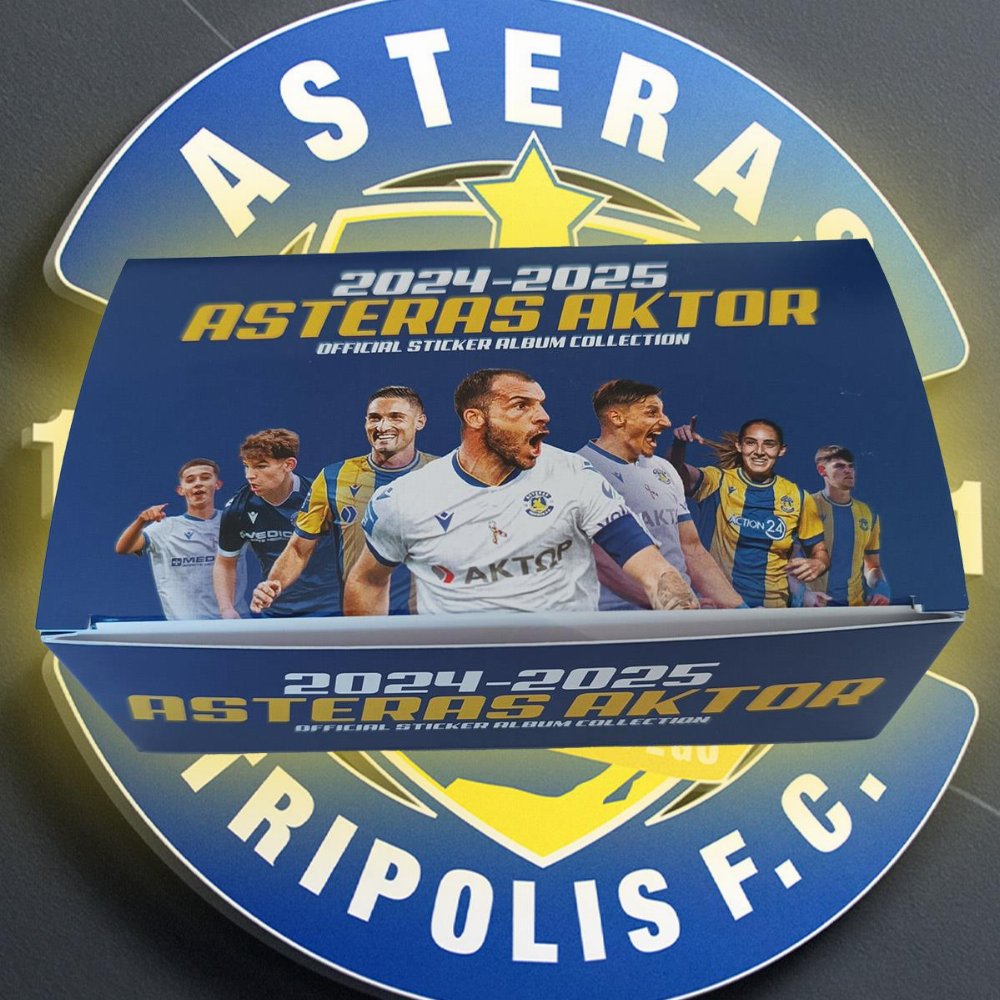 Stickito – 2024-25 Asteras Aktor Αυτοκόλλητα Box (125 Αυτοκόλλητα)