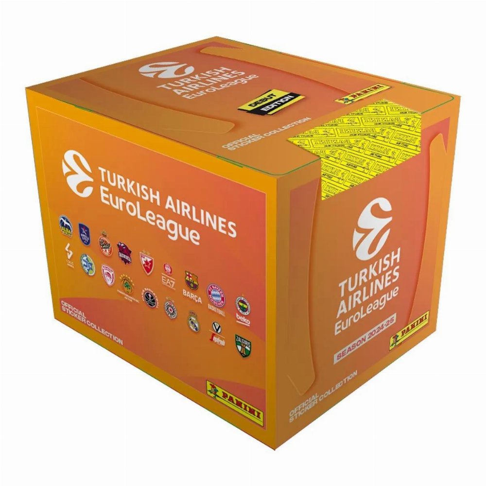 Panini – 2024-25 Turkish Airlines Euroleague Αυτοκόλλητα Booster Display (50 Φακελάκια σύνολο 250 Αυτοκόλλητα)