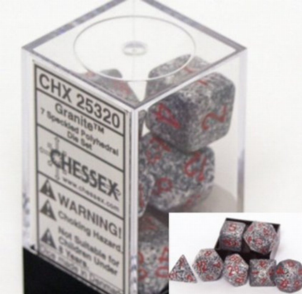 Σετ Ζάρια – 7 Dice Set Speckled Polyhedral Granite