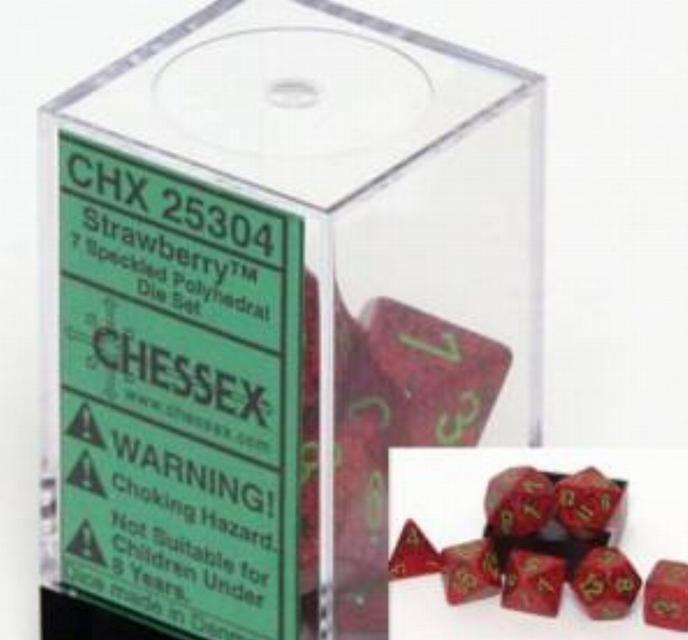 Σετ Ζάρια – 7 Dice Set Speckled Polyhedral Strawberry