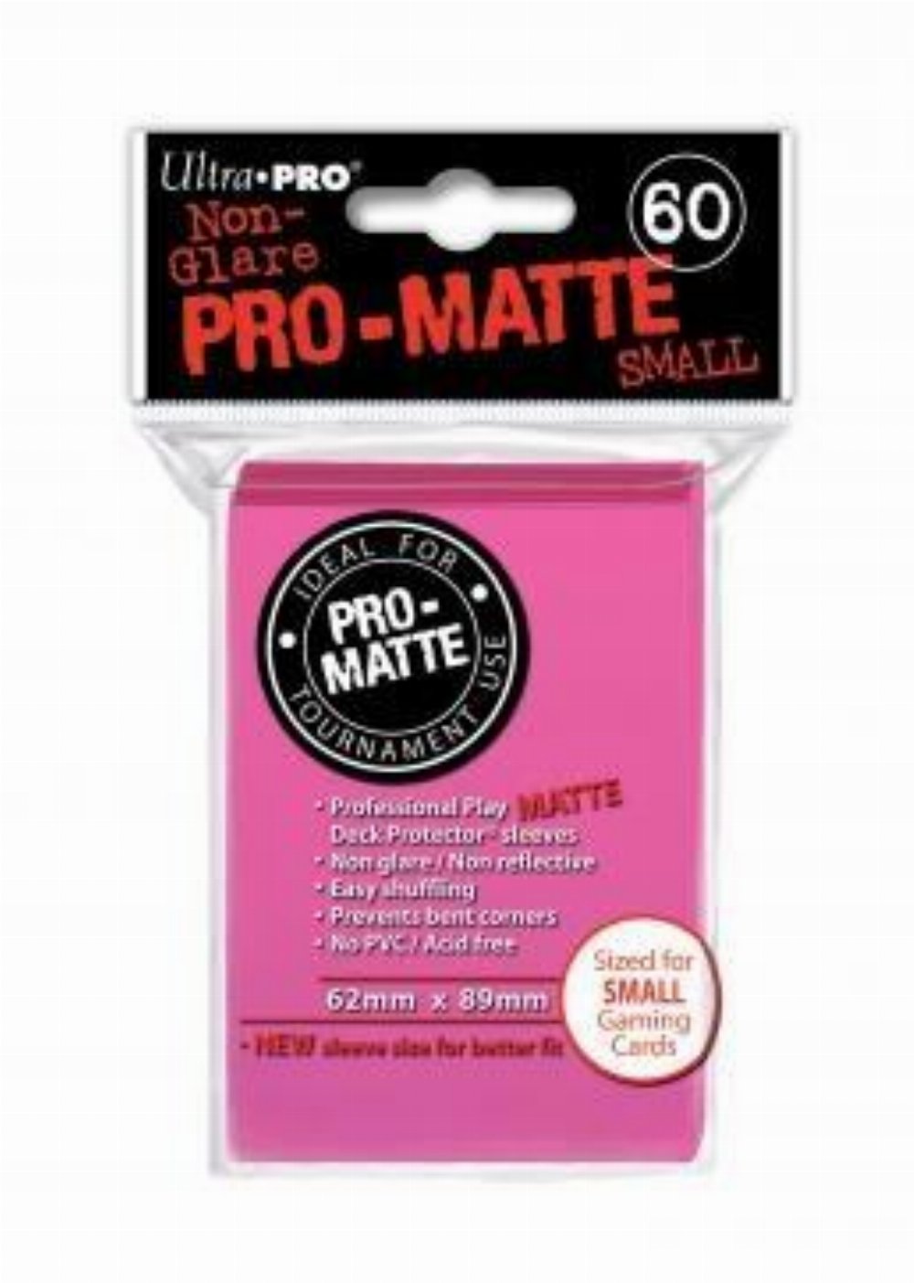 Ultra Pro Japanese Small Size Card Sleeves 60ct – Matte Bright Pink