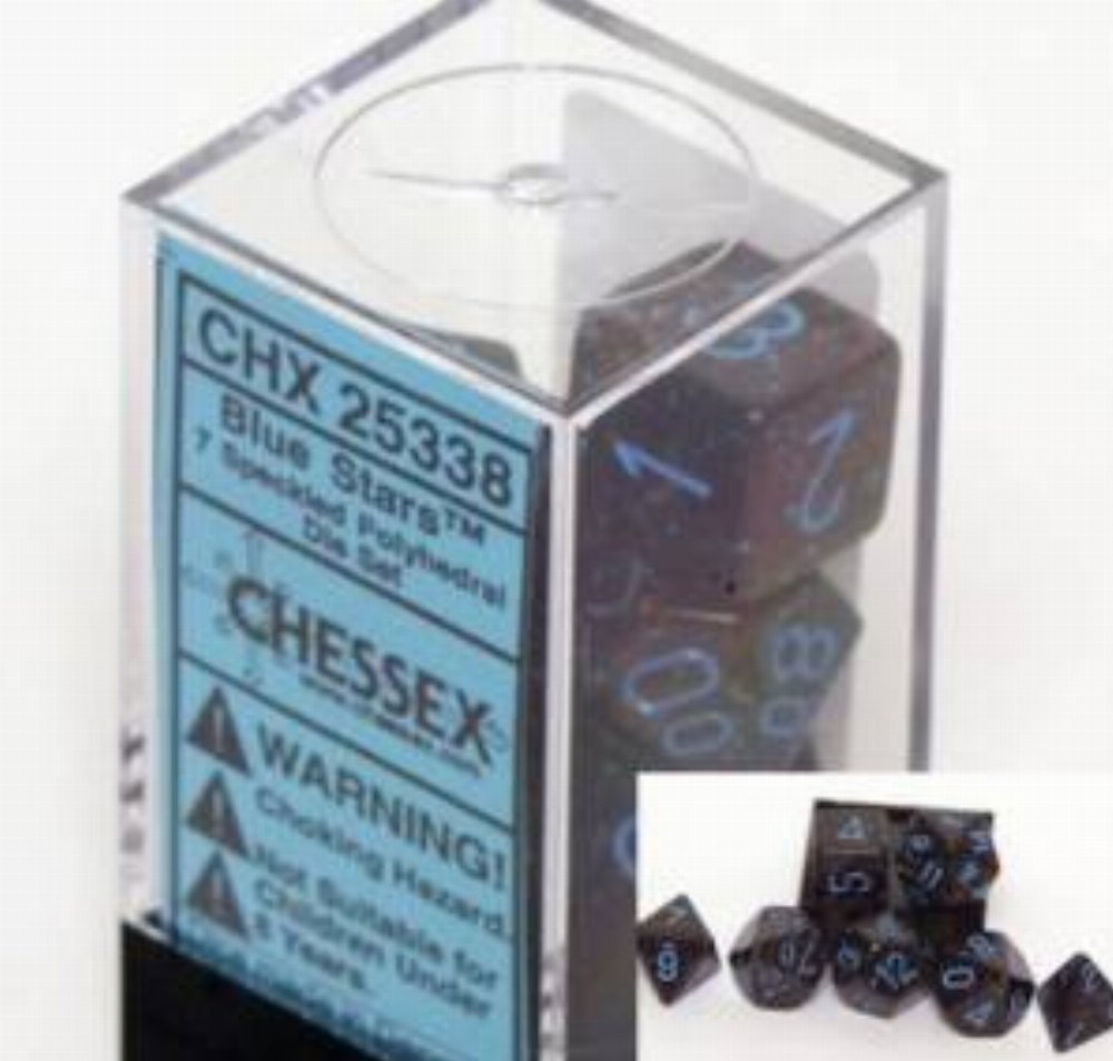 Σετ Ζάρια – 7 Dice Set Speckled Polyhedral Blue Stars