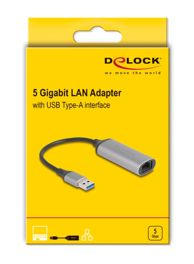 DELOCK αντάπτορας δικτύου 81571, USB, 5Gbps Ethernet, ασημί