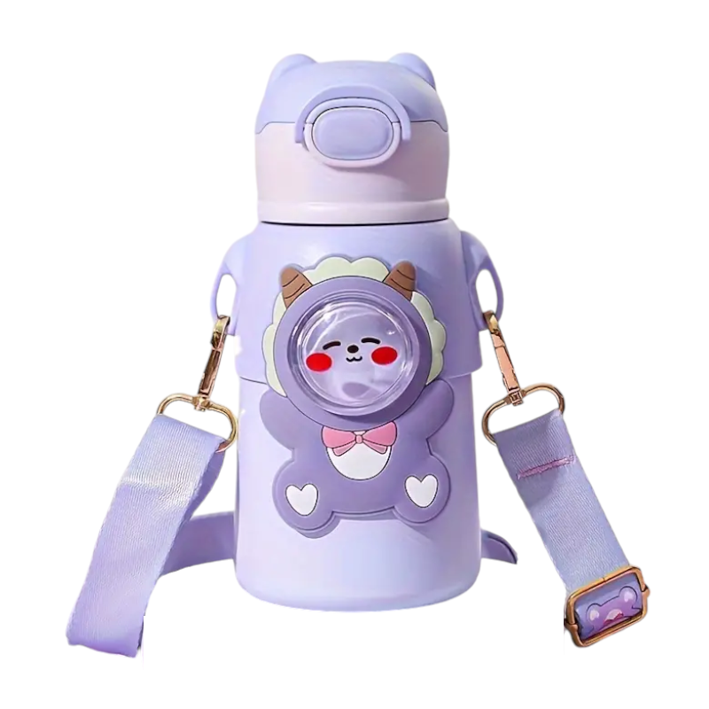 Παιδικό παγούρι-θερμός με καλαμάκι – 500ml – 219453 – Purple
