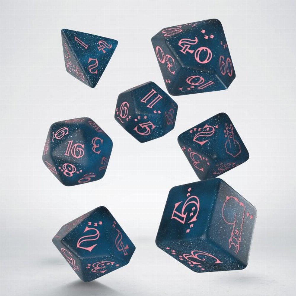 Σετ Ζάρια – Llama Dice Set (Glittering dark blue & pink)