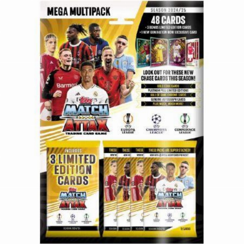 Topps – Match Attax UCC 2024-25 Κάρτες Mega Multipack (52 Κάρτες)