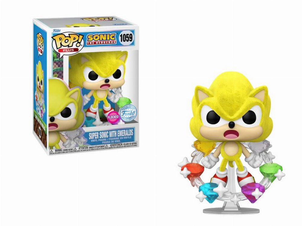 Φιγούρα Funko POP! Sonic the Hedgehog – Super Sonic with Emeralds (Flocked) #1059 (Exclusive)