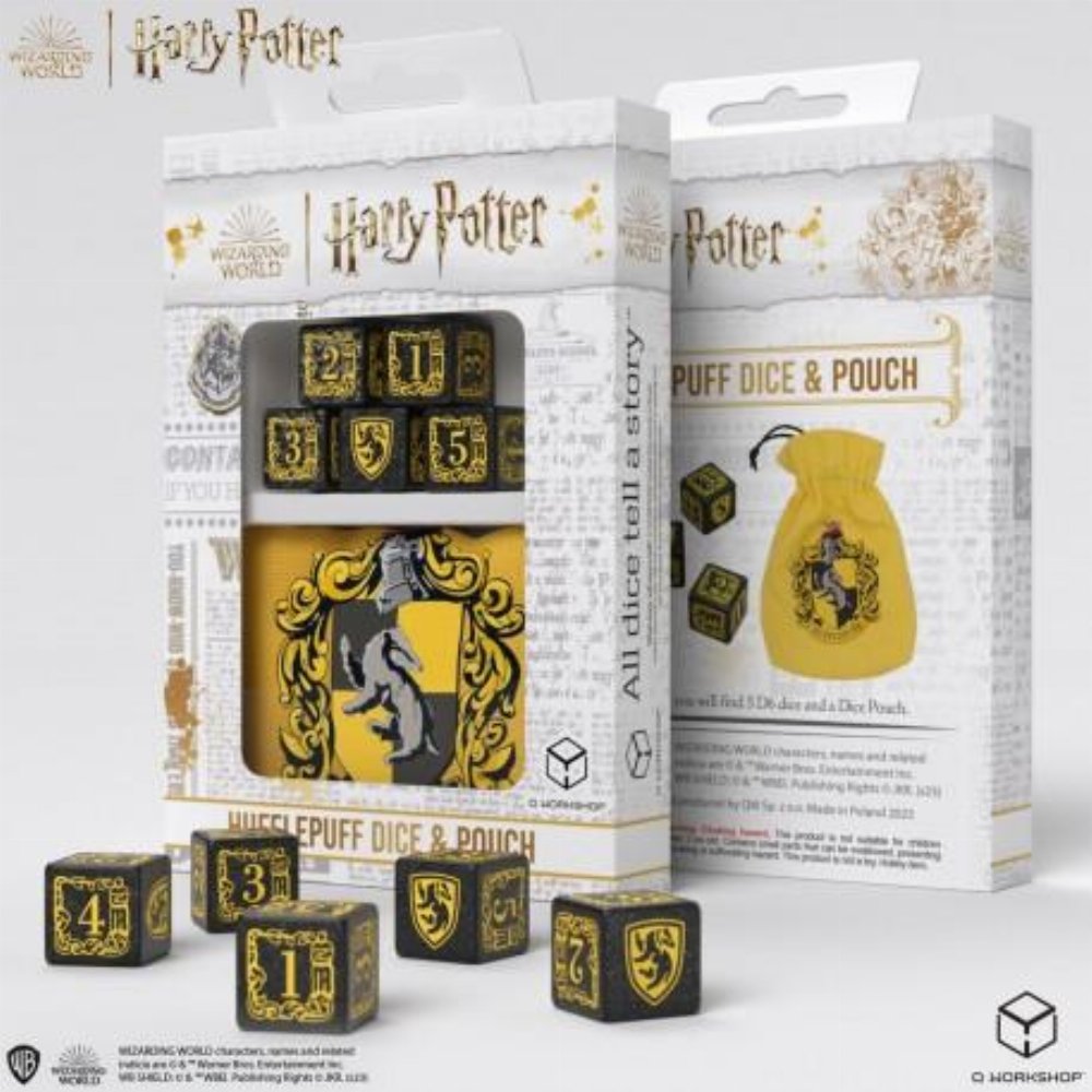 Harry Potter – Σετ Ζάρια & Πουγκί Ζαριών Hufflepuff