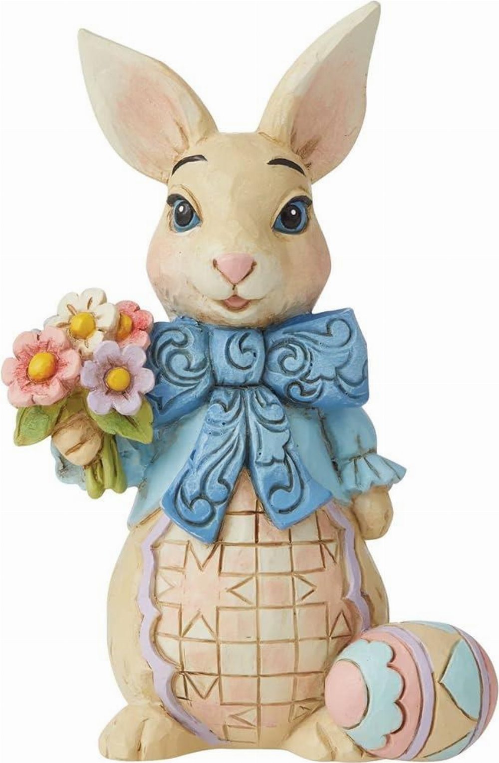 Jim Shore: Enesco – Easter Bunny with Bow & Flowers Φιγούρα Αγαλματίδιο (10cm)