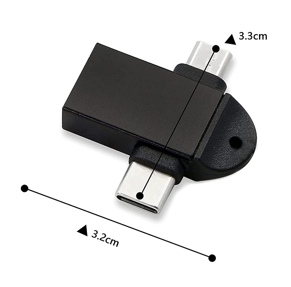 POWERTECH αντάπτορας USB σε USB-C & micro USB CAB-UC090, 5Gbps, μαύρος