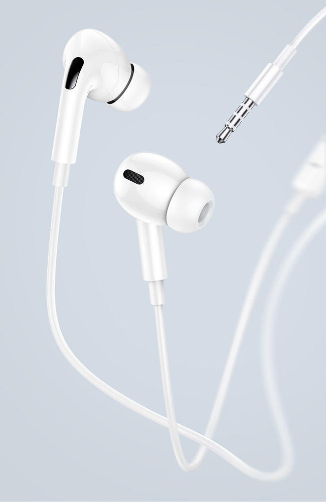 USAMS earphones με μικρόφωνο EP-41, 3.5mm σύνδεση, Φ10mm, 1.2m, λευκά