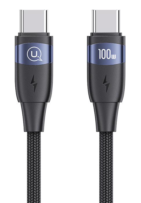 USAMS καλώδιο USB-C σε USB-C US-SJ633, 100W PD, 2m, μαύρο