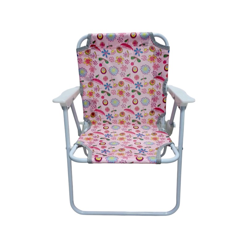 Παιδική πτυσσόμενη καρέκλα camping – 2012 – 241729 – Pink/Flowers