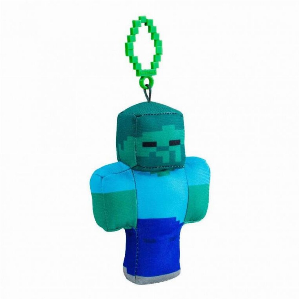 Minecraft – Zombie Λούτρινο Bag Clip Μπρελόκ 15εκ