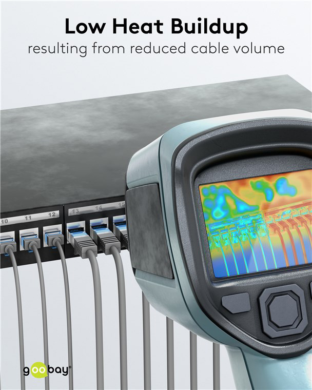 GOOBAY καλώδιο δικτύου 74226, CAT 6A U/UTP, slim, copper, 500MHz, 7.5m, γκρι
