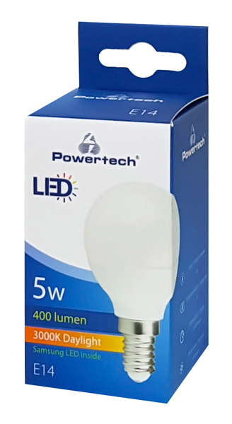 POWERTECH LED Λάμπα Mini Globe E14-007 5W, 3000K, E14, Samsung LED, IC