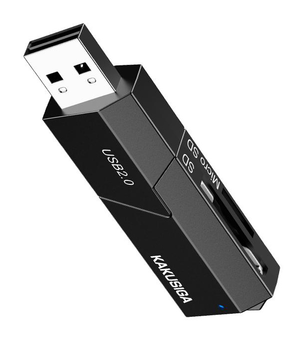 KAKUSIGA card reader KSC-1411 για SD & micro SD, 480Mbps, USB σύνδεση, μαύρο