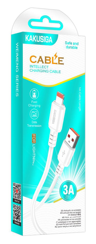 KAKUSIGA καλώδιο Lightning σε USB KSC-982, 15W, 480Mbps, 1m, λευκό