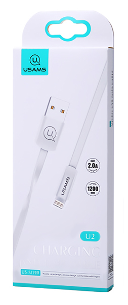USAMS καλώδιο USB σε Lightning US-SJ199, 10W, 1.2m, λευκό