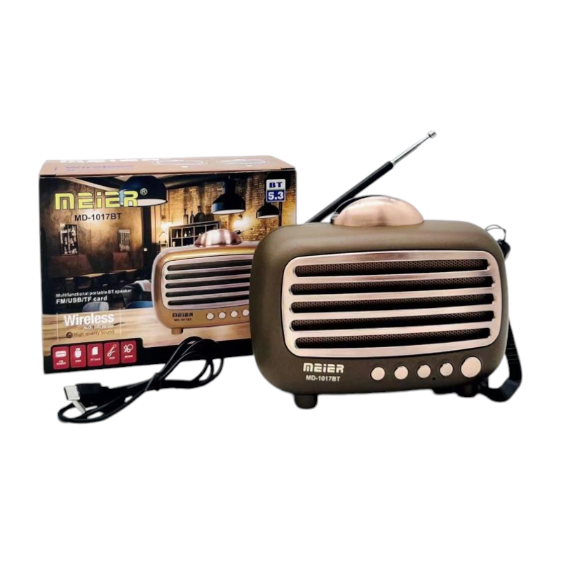 Επαναφορτιζόμενο ραδιόφωνο Retro – MD-1017 BT – 410171 – Brown