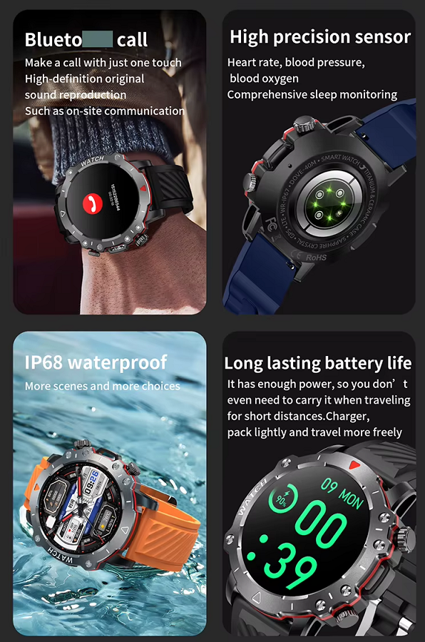Σετ Smartwatch με 3 λουράκια – LG78 Pro – 064878 – Red